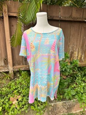 Vintage 90s Tropical Ken Done Art & Design Top One Size